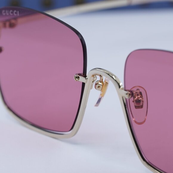 Gucci GG1279S 003 Square Sunglasses - Gold\Cyclamen - Picture 10 of 13